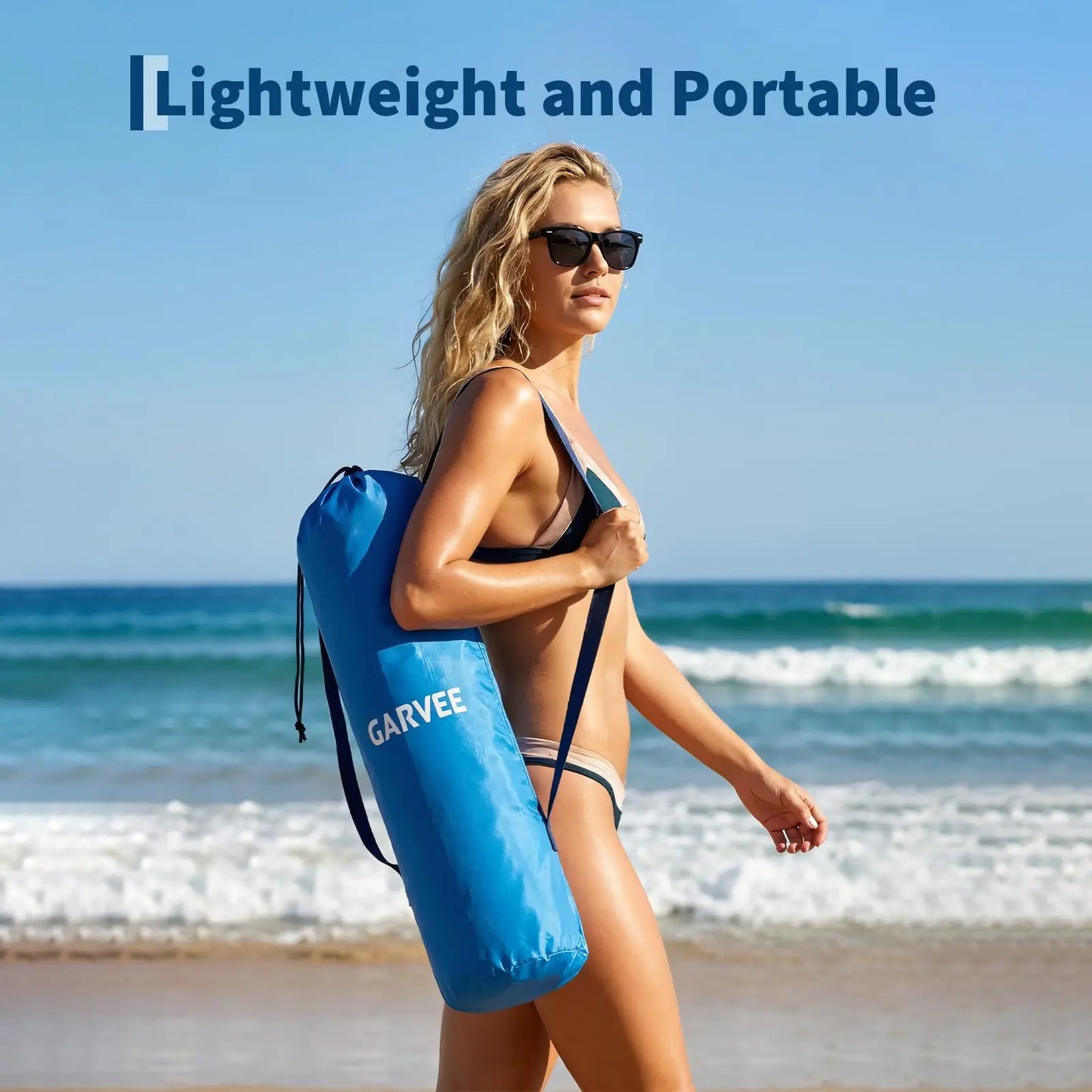 Low Beach Chair, Folding Portable Beach Chairs for Adults, Lightweight Extra Wide Seat Chair with Cup Holder, Storage Pocket & Carry Bag for Camping, Beach, Travel