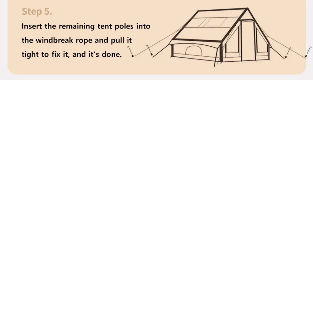 Camping Inflatable Tent for Family, PVC Skylight Air Tube, Camp Base Tents, 12 Square Meters, Large Space, 6-8 Person