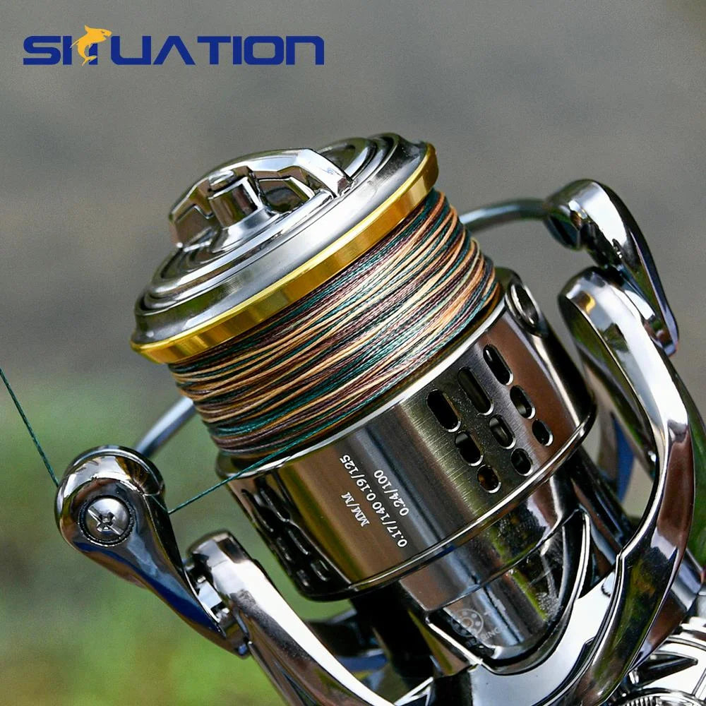 500M-546yds 4X braided PE fishing line, featuring high-visibility color coding, exceptional tensile strength, and dur