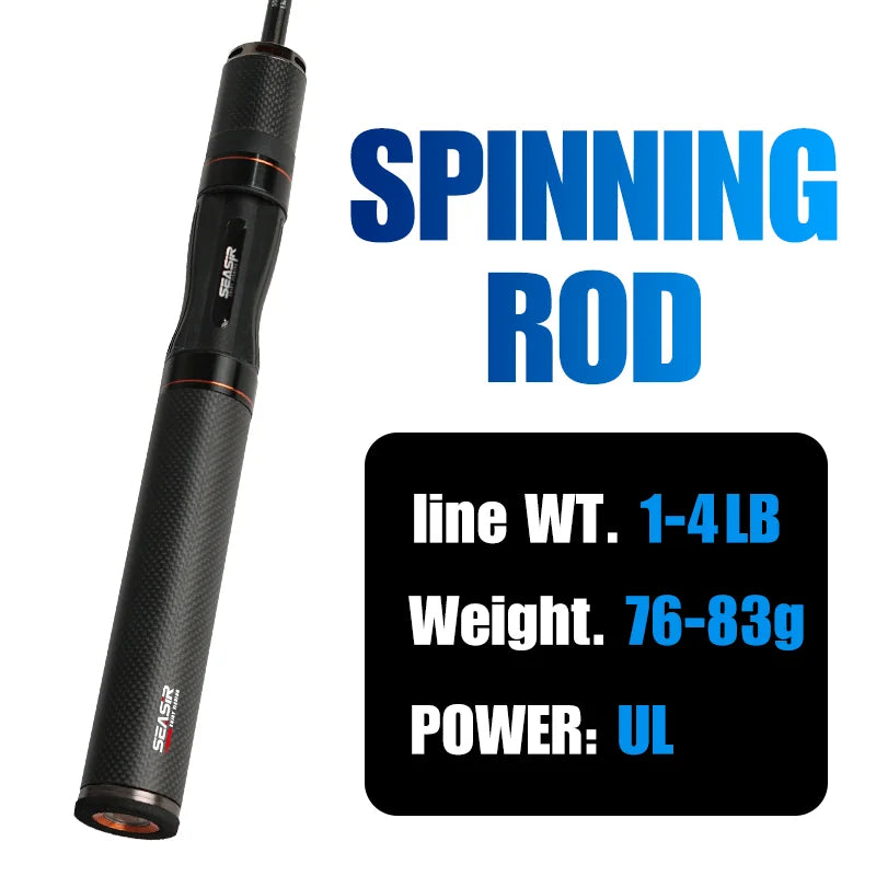 Black Arrow Spining Baitcasting Fishing Rod 4.92FT LureWeight 0.8-10gUL Carbon Fiber FUJI O Guide Rings BFS Two Sections