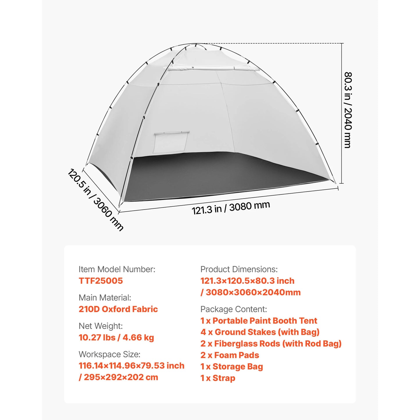 Portable Paint Booth Tent Painting Tent Station Spray Shelter w Built-in Floor Large Space Oxford Spray Painting Tents