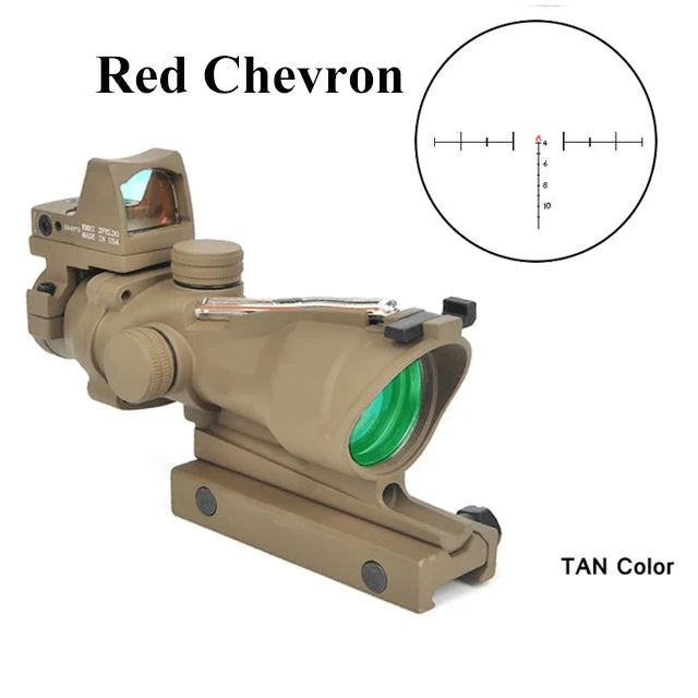 Adjustable 4x32 Red Dot 1x 4x Scope Red Dot Tactical Scope 20mm Rail Scope for Hunting