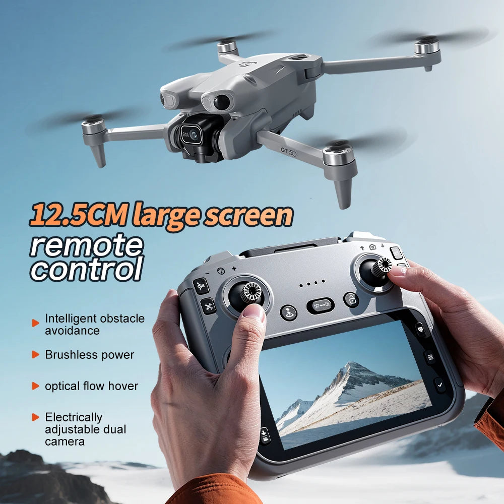 8K GPS Drone with Dual Camera - 3-Sided Obstacle Avoidance, WiFi FPV Aerial Photography Quadcopter for Adults