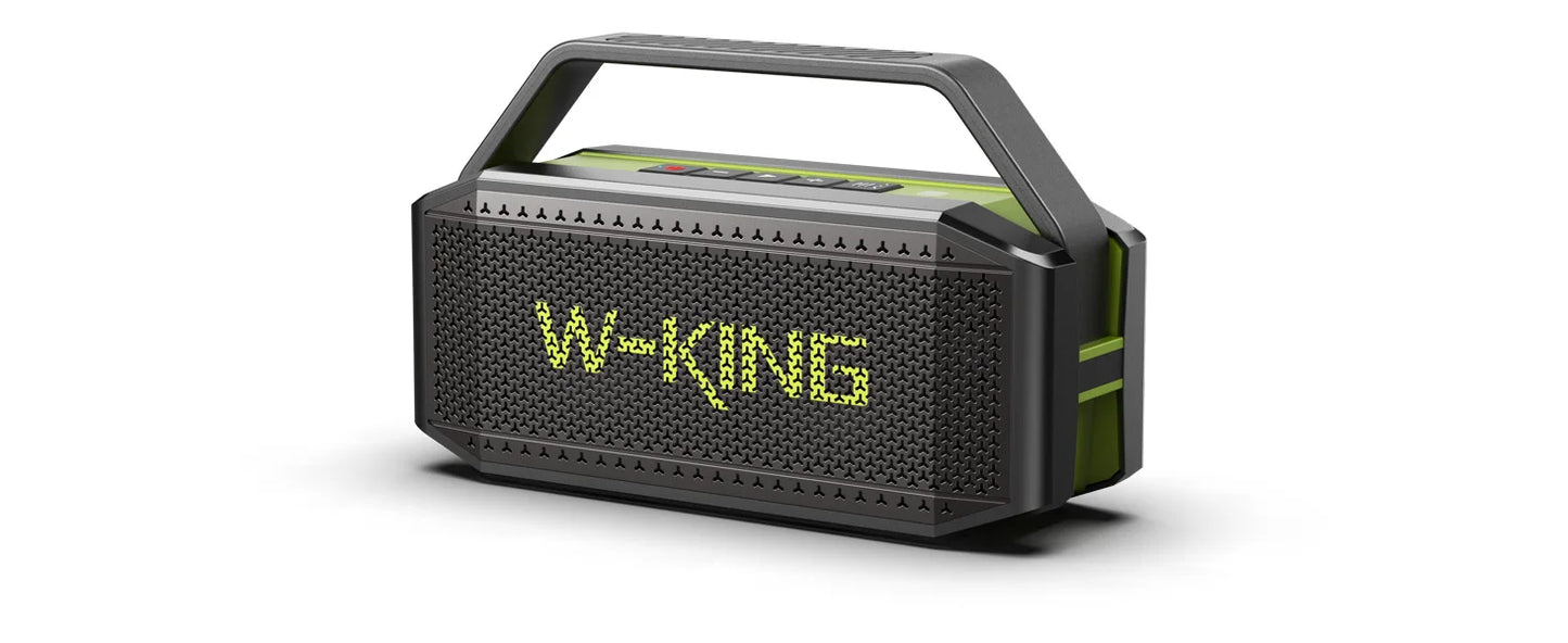 D9-1 Green Bluetooth Speaker, 100W Peak 60W HD IPX6 Portable Speaker Wireless Loud Waterproof Outdoor Party Large Boombox 2 Subwoofer/Ex-Large Passive Radiator-All Round Deep Bass/40H/PowerBank/TF/AUX/EQ