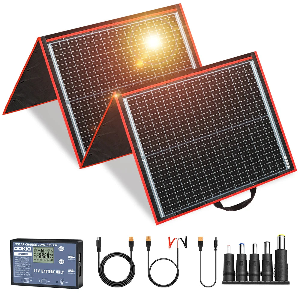 97W 150W 195W 295W With fixing bracket and 12V controller kit foldable portable solar panel for car battery/camping