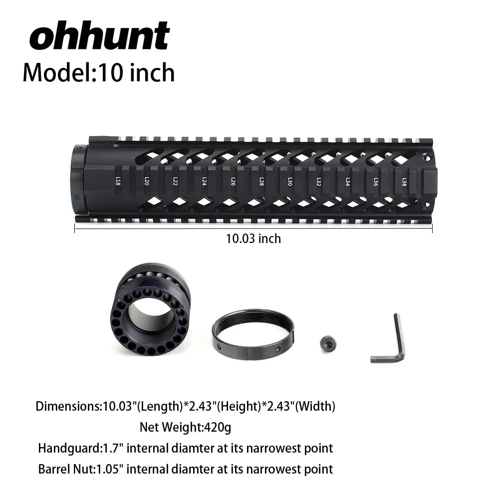 Hunting 4" 7" 10" 12" 15" Free Float M4 AR15 M16 Mount Picatinny