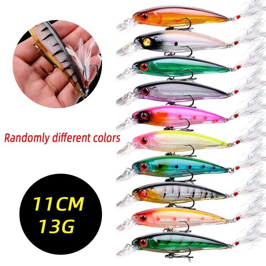 3/5/8PCS Random Fishing Lure Set Fishing Wobble Set Mini Crank Fishing Lure Artificial Bait Kit Minnow Fishing Accessories