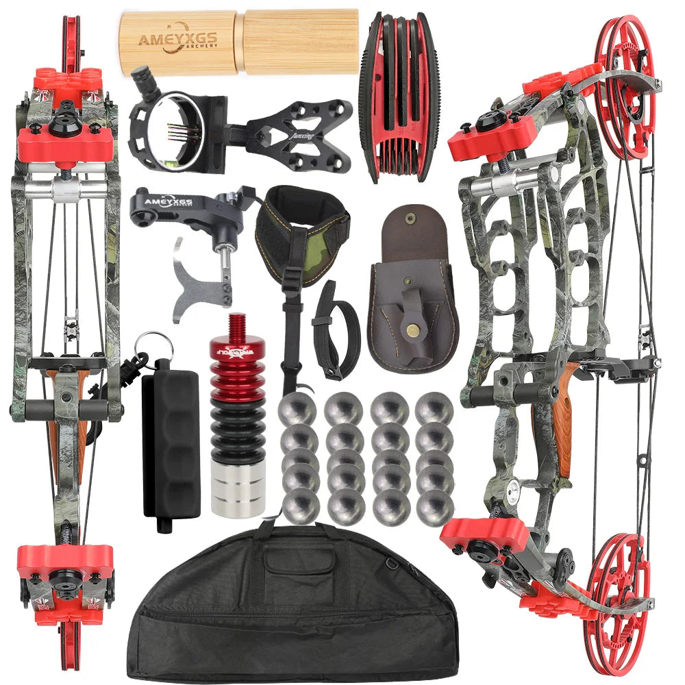 Right Hand Compound Dual-use Bow 30-60lbs 19" Axle Hunting Steel Ball 420FPS Outdoor Target Shooting Hunting
