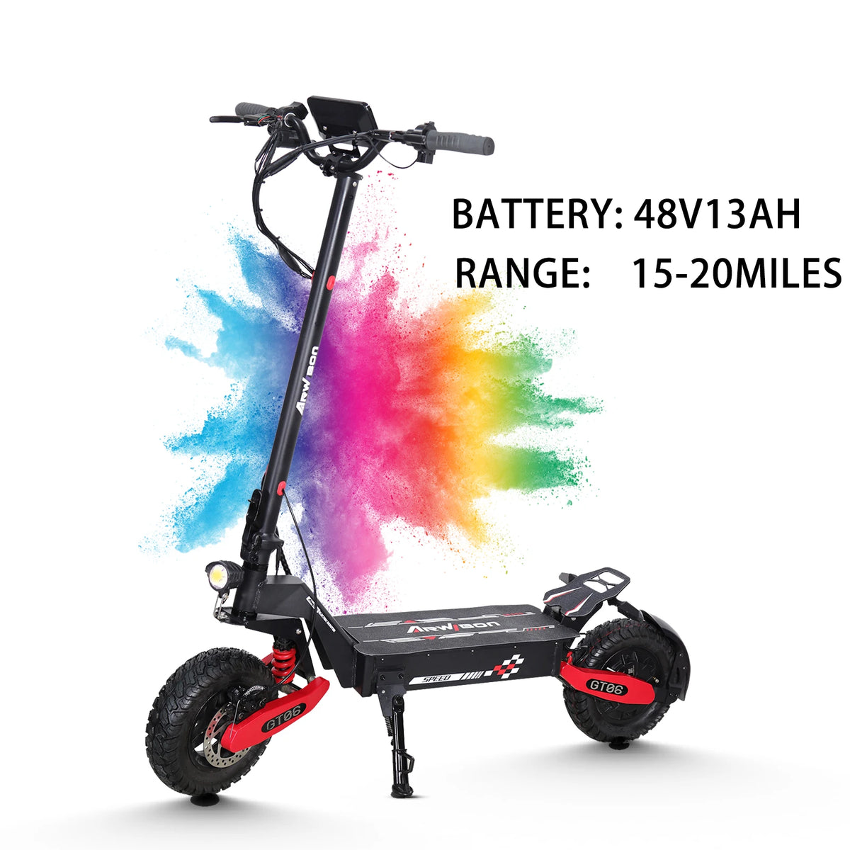 GT06 1200W Foldable E-Scooter for Adults -Max Speed 25MPH, 48V 13AH/23.4AH, 11"Off-Road Tires | US Stock, Factory Direct