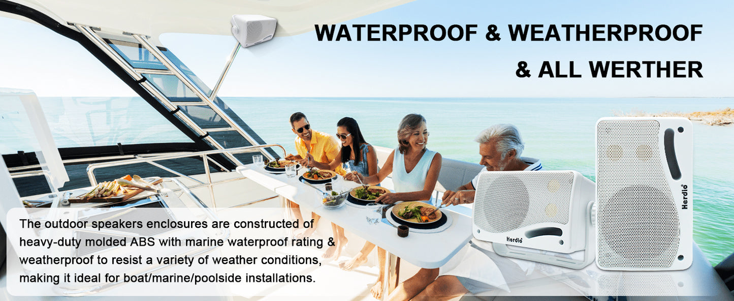 3.5'' 2PCS Passive Outdoor Speakers Wired Waterproof 200W 3 Way Premium Mountable Wall Mount Speakers With Superior Sound