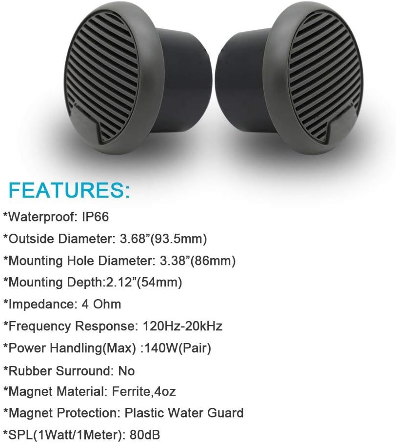 140W Two-Way Marine Waterproof Stereo Mini Speaker System Is Applicable To ATV UTV Motorcycle Outdoor
