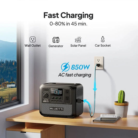 AC70 Portable Power Station | 1000W 768Wh Solar Generator for Outdoor Camping RV Travel Home Backup Emergency Power