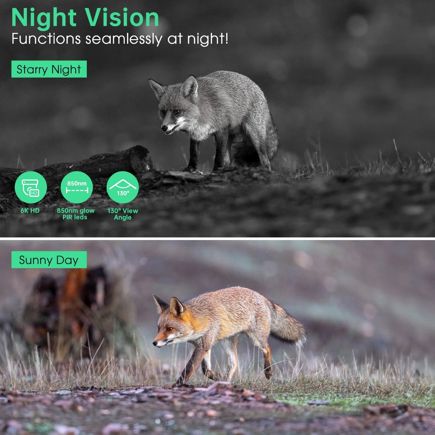 4K Solar Trail Camera, 48MP WiFi Trail Camera with Night Vision 0.2s Trigger Motion Activated, Game Camera with 130° Detec