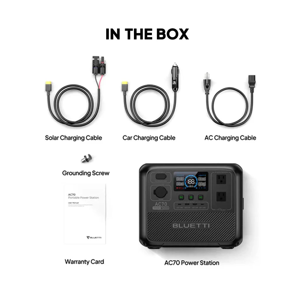 AC70 Portable Power Station | 1000W 768Wh Solar Generator for Outdoor Camping RV Travel Home Backup Emergency Power