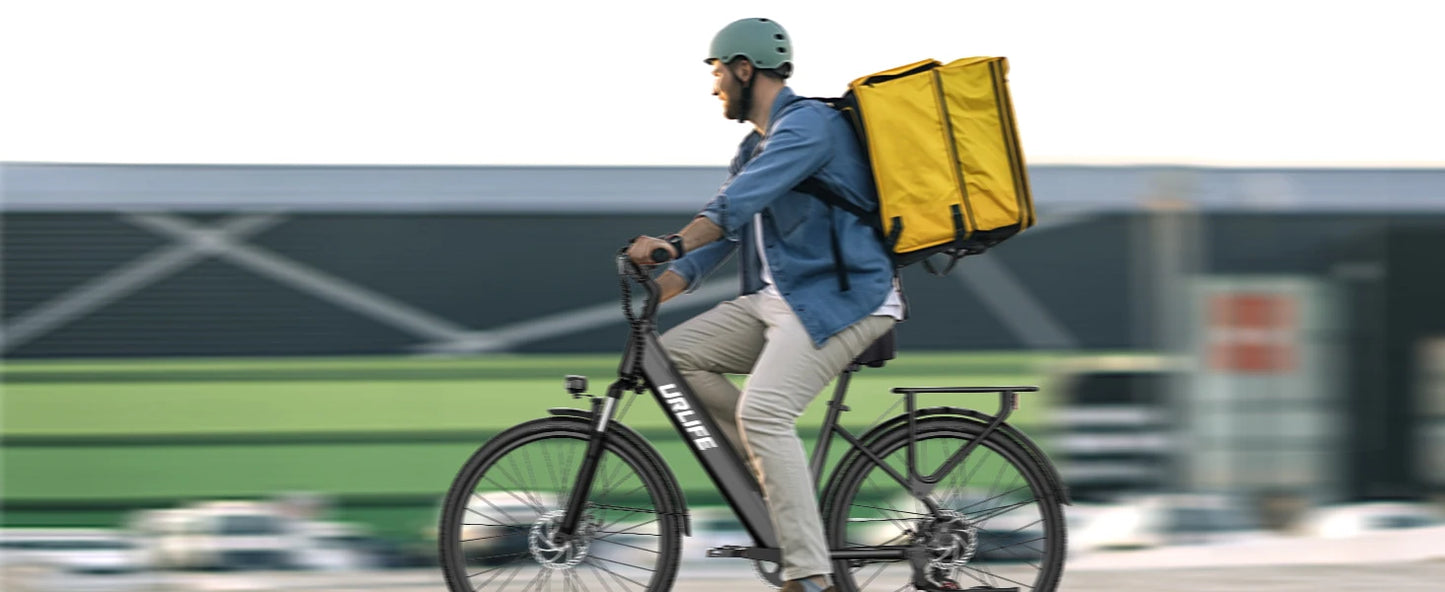 750W E26 Electric Bike 26x2" Commuter Tires 48V 10.4Ah Removable Battery 20MPH Speed 7-Speeds LCD Display