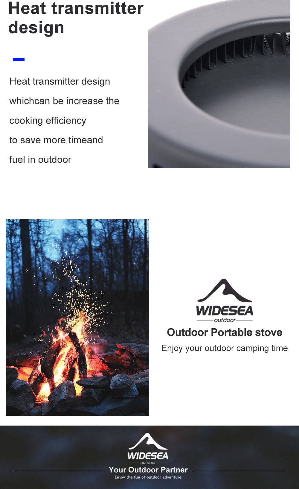Camping 1.3L 2.3L Cookware Outdoor Cooking Set Heat Cooker Travel Tableware Pot Kettle Tourist Kitchen Utensil Equipment