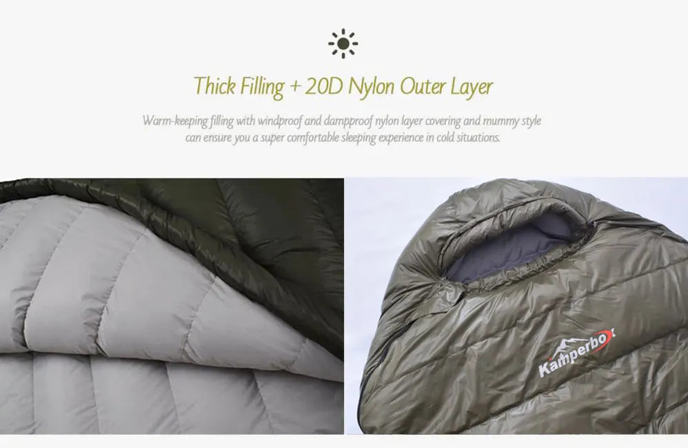 Cold Temperature Winter Sleeping Bag Down Sleeping Bag Winter Camping Sleeping Bag Double