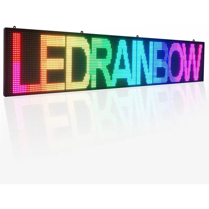 LED Scrolling Display Semi-outdoor Full Color P10 77"X14" WIFI Control Electronic for Business Advertising Board