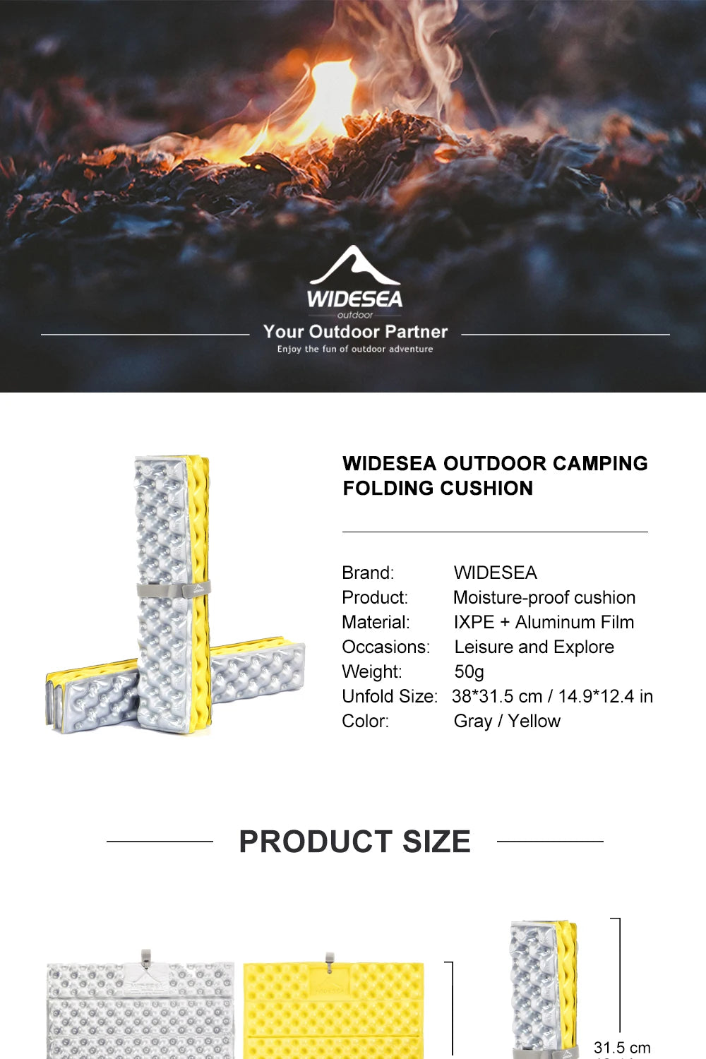 Outdoor Foldable Mat Seat Ultralight Camping Picnic Pad Waterproof XPE Foam Sitting Cushion Chair Hiking Tourist