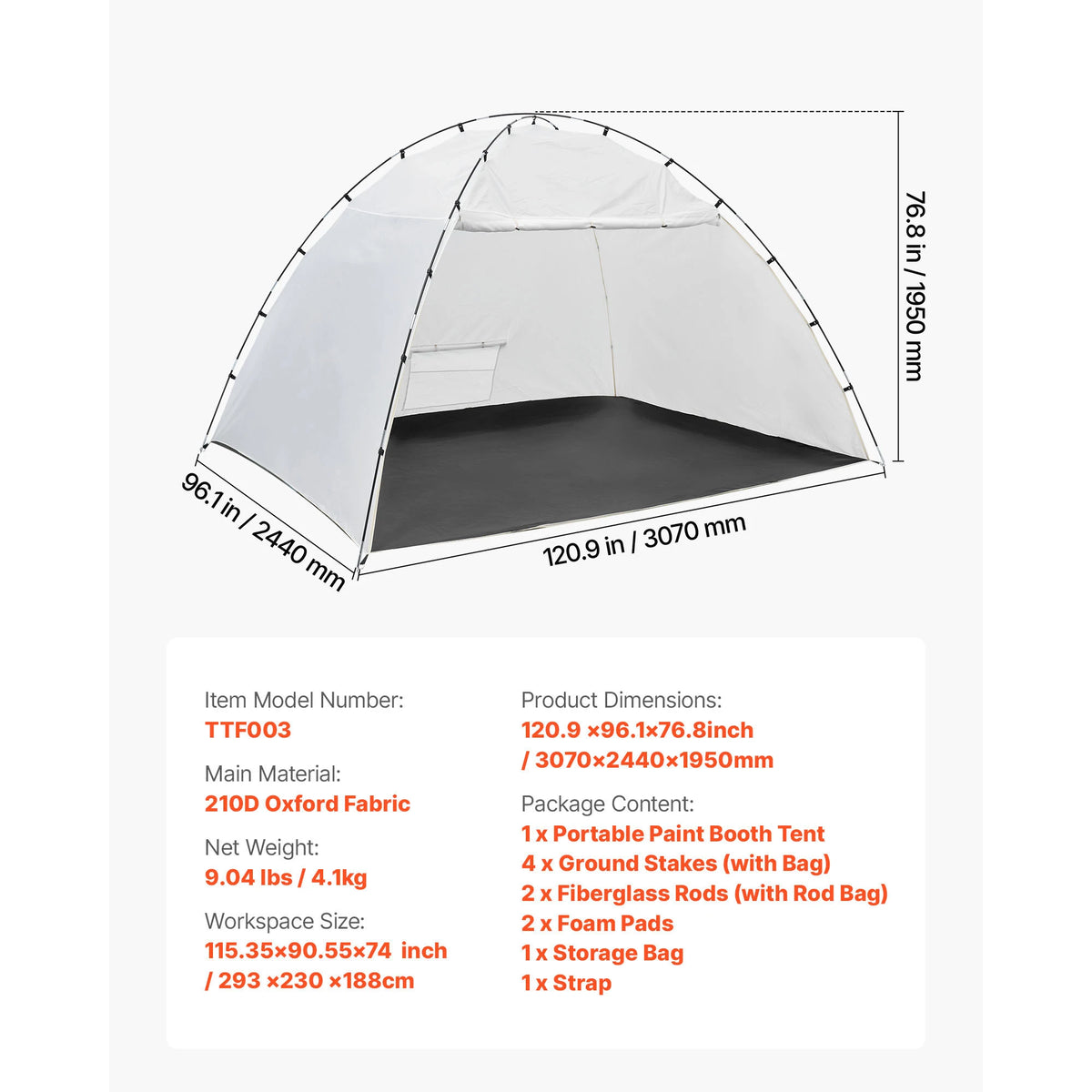 Portable Paint Booth Tent Painting Tent Station Spray Shelter w Built-in Floor Large Space Oxford Spray Painting Tents