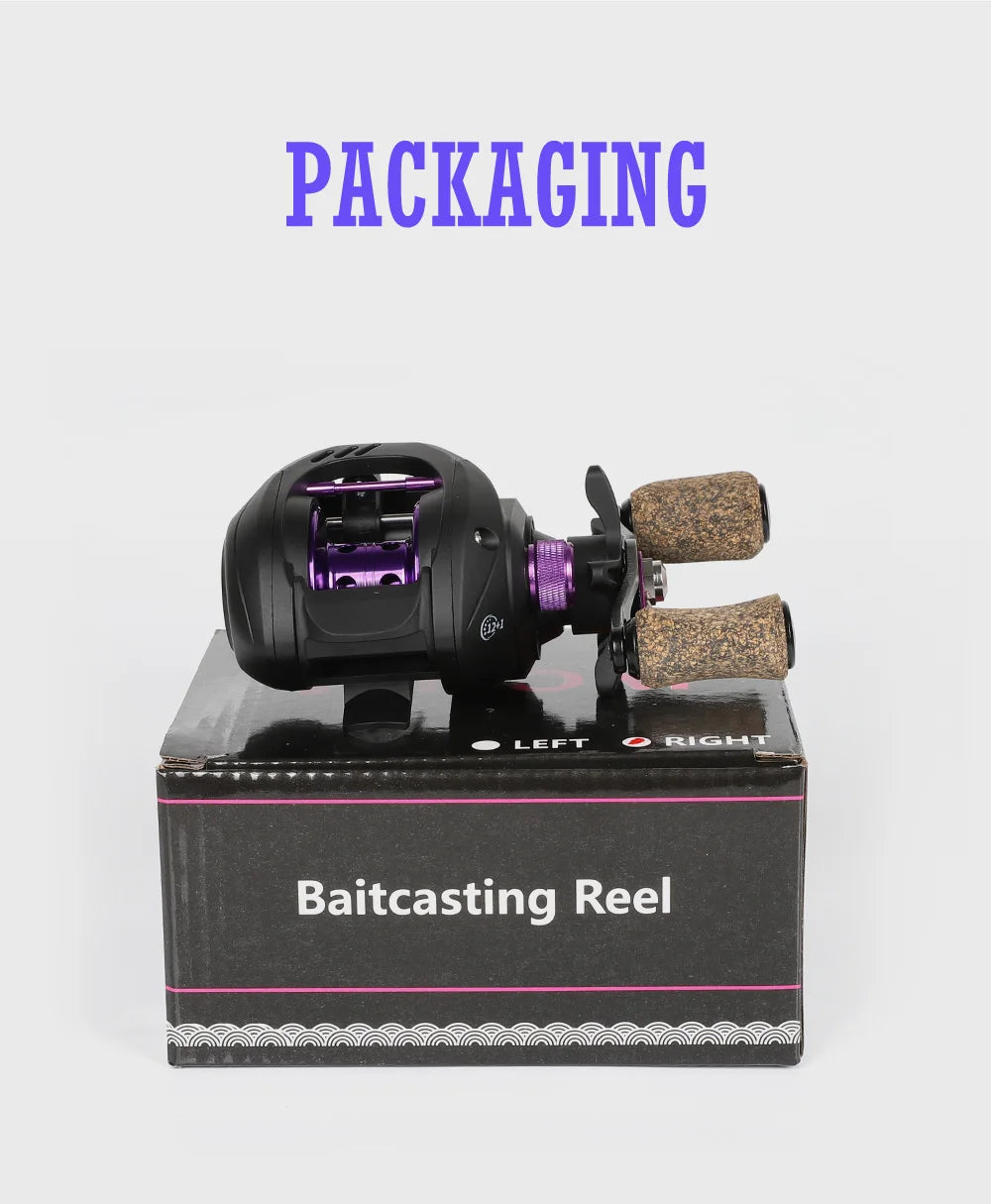 Baitcasting Reel 7KG Max Drag 6.5:1 Gear Ratio Ultra-smooth 12+1BB Professional Baitcaster Fishing Reels for Freshwater Saltwater Bass Trout Fishing