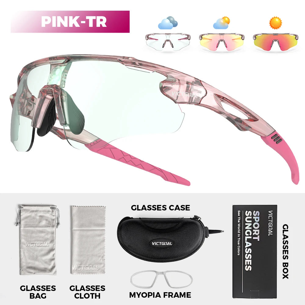 Photochromic Cycling Sunglasses for Men Women Sports UV400 Protection Bicycle Eyewear MTB Mountain Road Bike Eyeglass