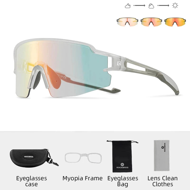 Cycling Glasses Photochromic Polarized Lens Bike Glasses UV400 Protection Eyewear Sunglasses MTB Road Bicycle Goggles