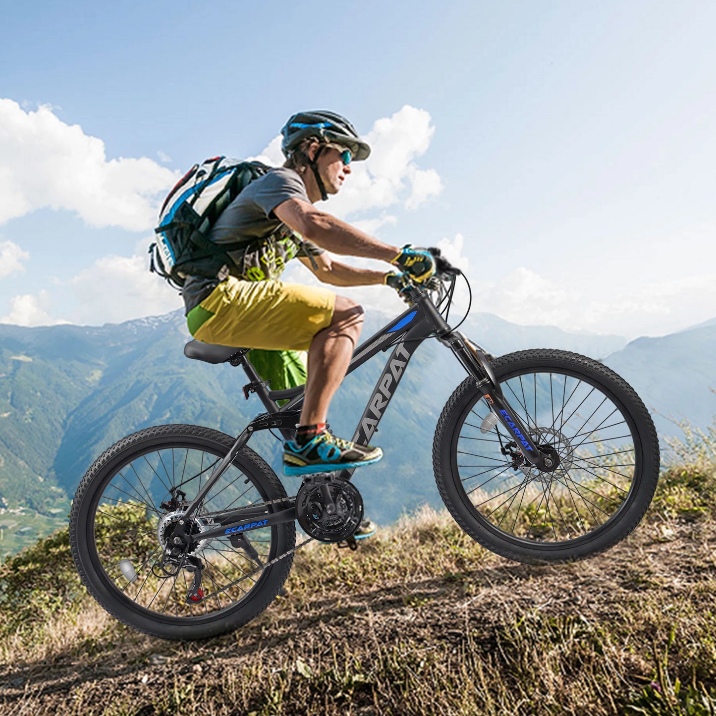 Dual Full Suspension Mountain Bike 24/26/27.5 Inch, Mens Women Teenagers Boy Girl Mountain Bike, 21-Speed Disc Bicycles