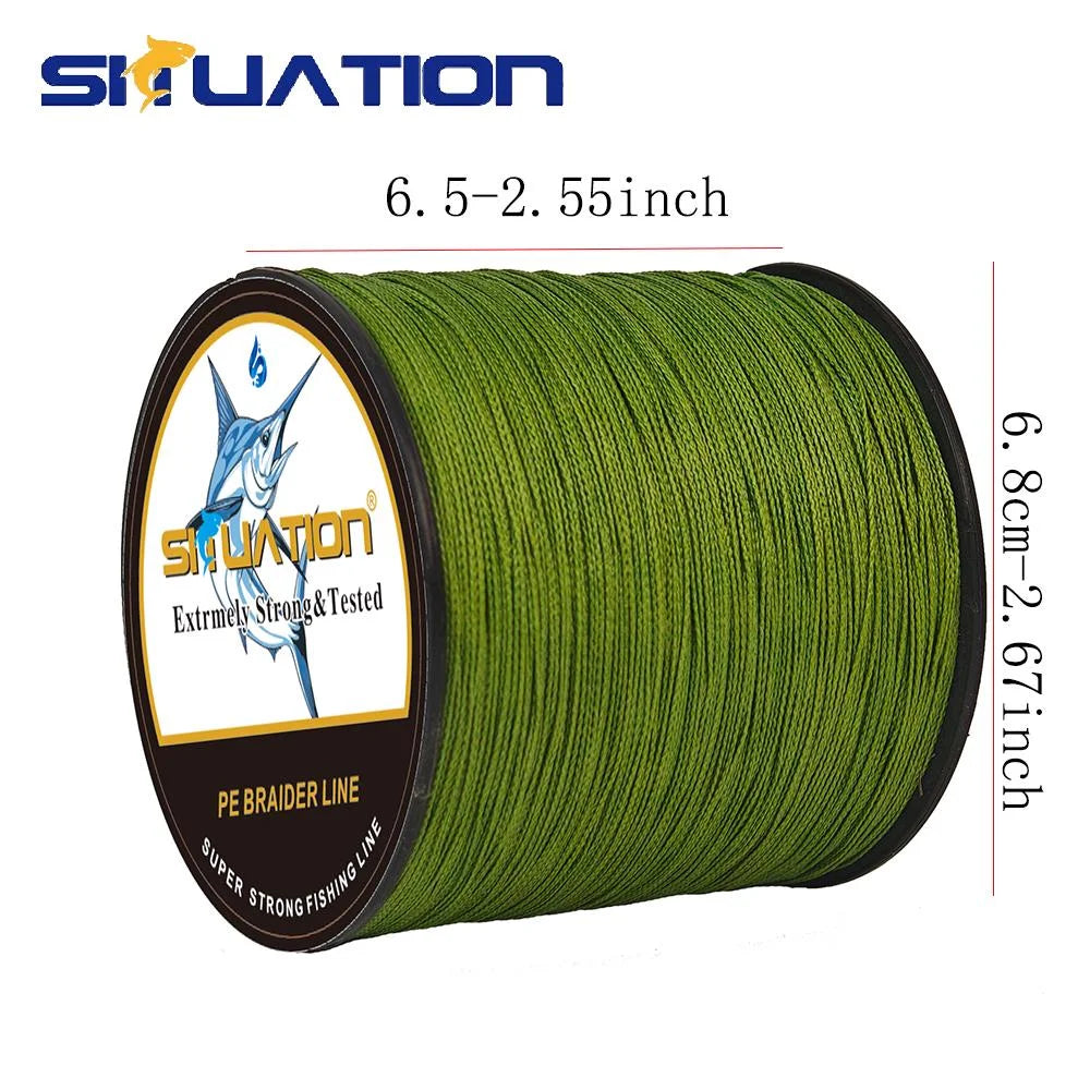Ultra-Strong PE Braided Fishing Line, 300m/328YDS - 4-Strand Multi-Wire, Wear-Resistant, Smooth Long Casting up to 100