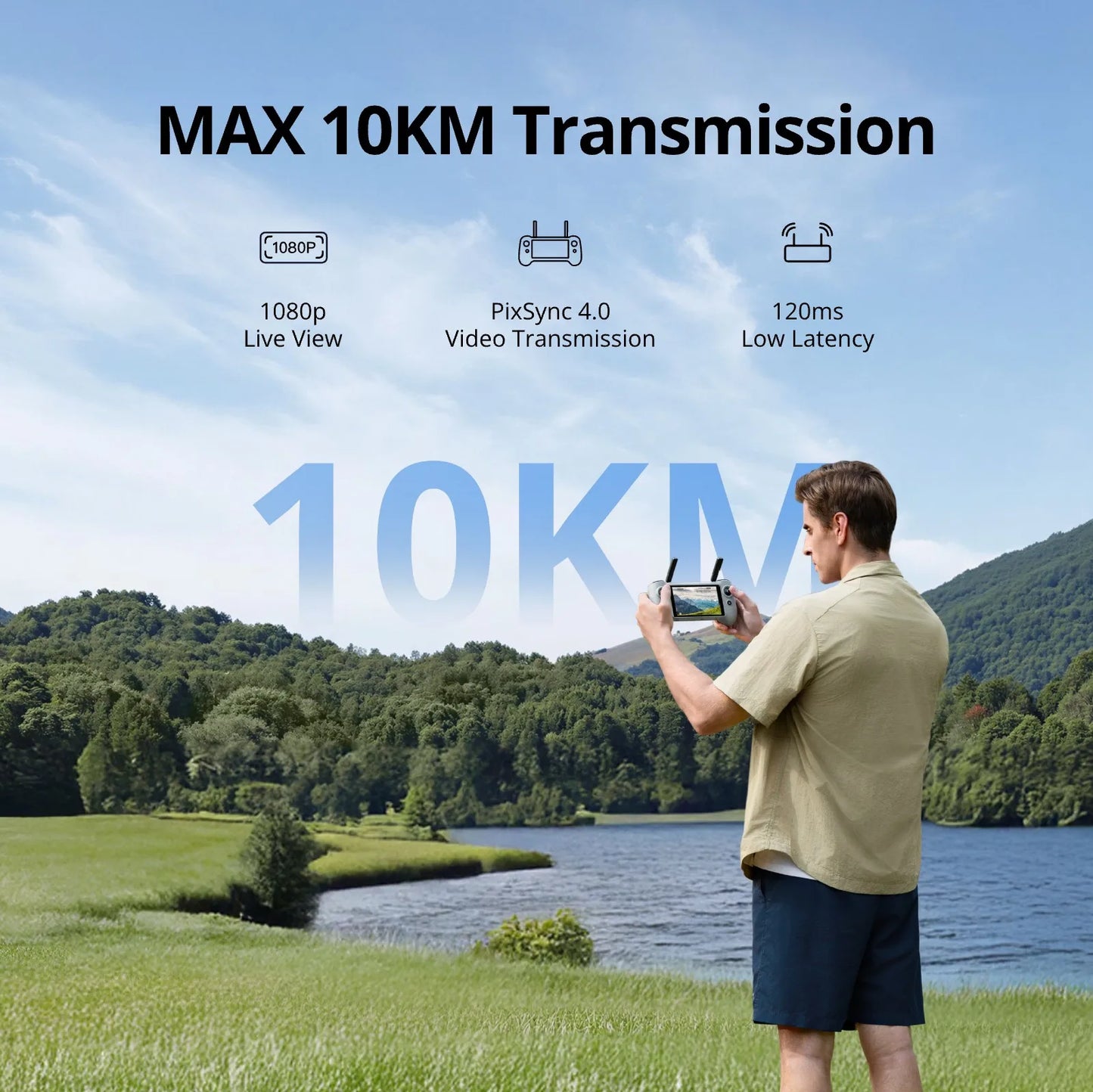 ATOM 2 Drone with PTD 1 Remote Control for Adults 4K Video, 8K Photo, 10KM, Vertical Shooting, AI Night Track