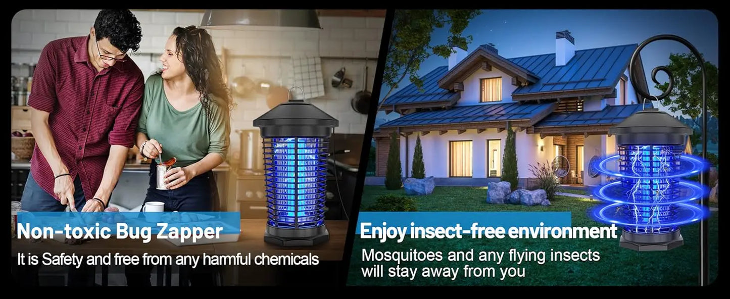 Outdoor Bug Zapper 4000V Indoor Electronic Mosquito Killer Lantern Waterproof Fly Trap Insect Killer