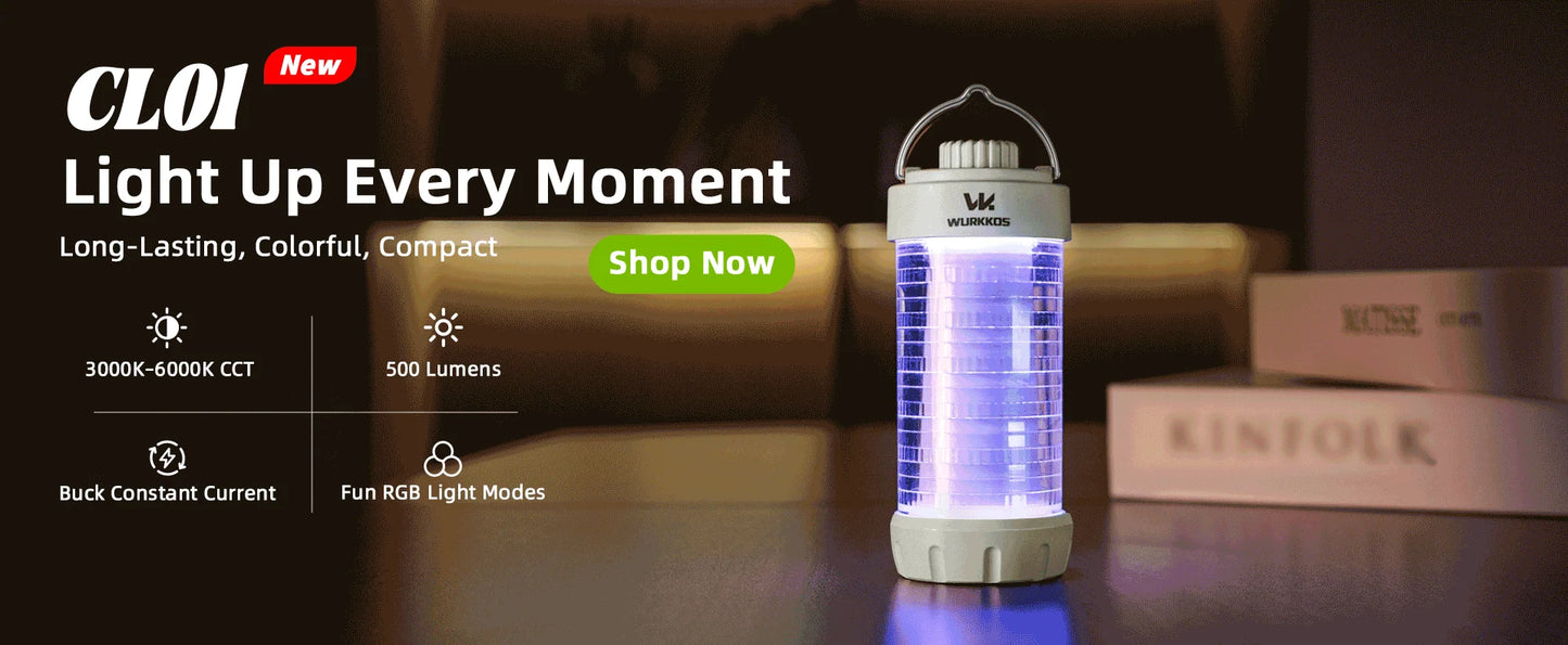 CL01 Mini RGB 360° Flashlight 550 Lumens 21700 Rechargeable LED Flashlight Camping Light Power Bank Waterproof