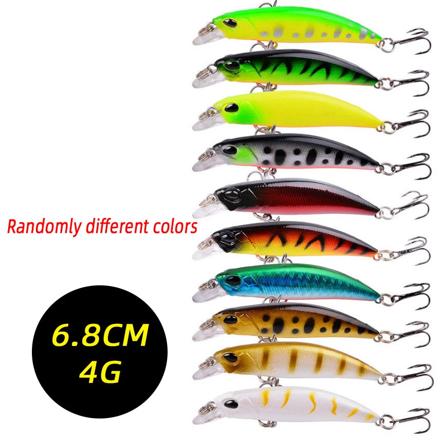 3/5/8PCS Random Fishing Lure Set Fishing Wobble Set Mini Crank Fishing Lure Artificial Bait Kit Minnow Fishing Accessories