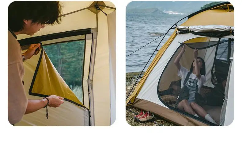 Dune 7.6 Camping Tent 2 People 4 Season Tent Ultralight PU2000mm Outdoor Travel iking Tent With Chimney Screen Window