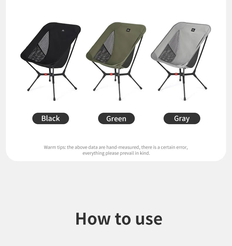 Ultralight Folding Camping Chair Aluminum Alloy Fishing Chair 200kg Load Portable Compact Backpacking Hiking Chair