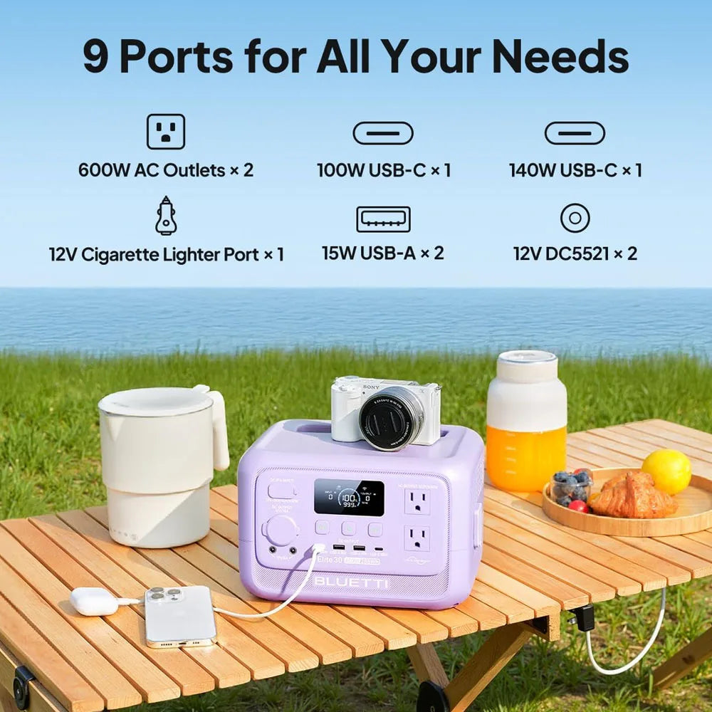 【Renew】 Elite 30 V2 Portable Power Station 288Wh 600W Peak Large Capacity Solar Generator For Outdoor Camping Home Emerge