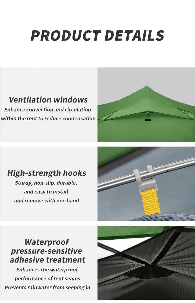 2 Person Backpacking Tent 210T Ultralight Travel Tent Waterproof Hiking Survival Outdoor Camping Tent