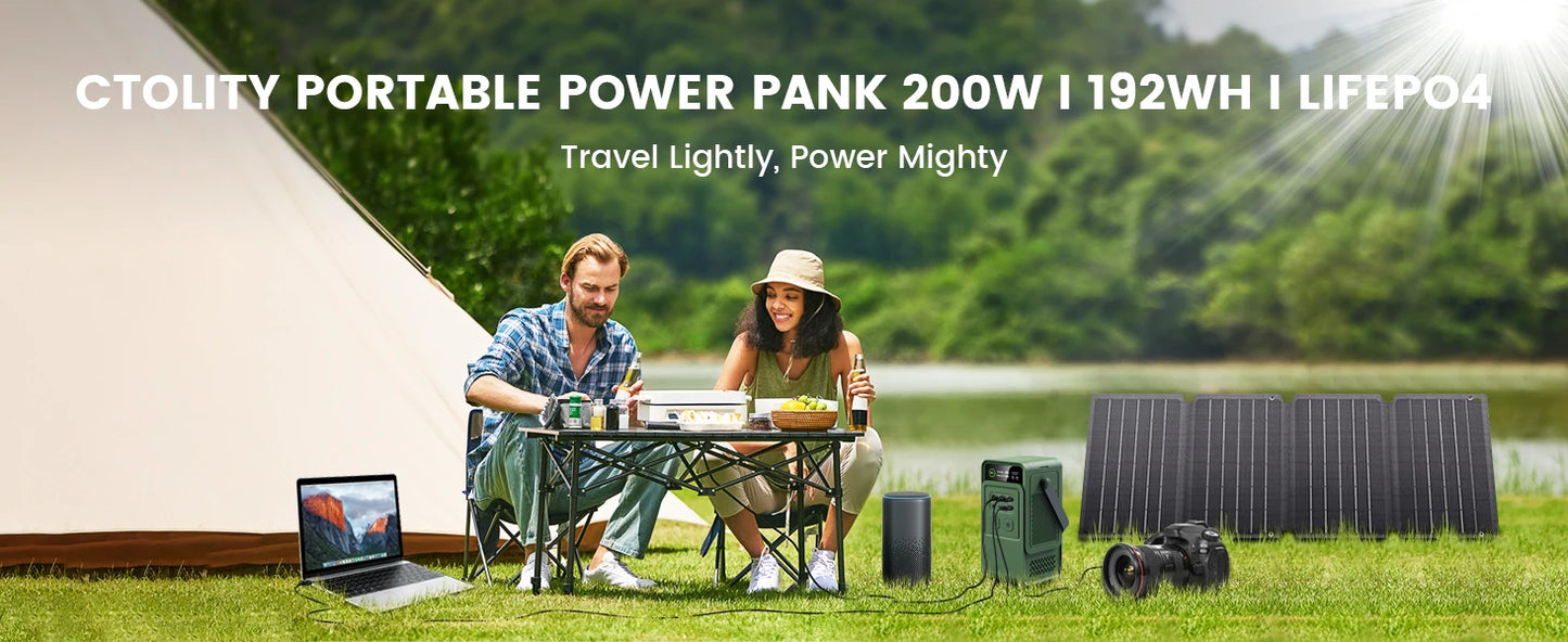 200W Power Station Camping 192Wh Lifepo4 Power Bank 60000mAh Portable Charger Battery Emergency Power USB TYPE-C Port