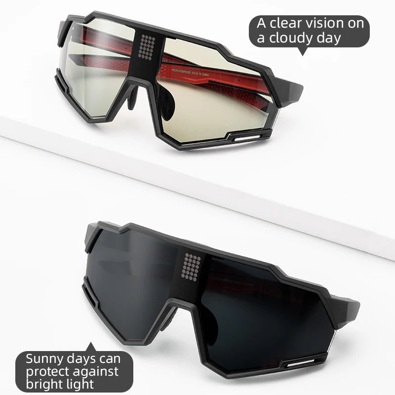 Polarized Cycling Glasses Electronic Color Change Glasses Sunglasses UV400 Safety Bike Bicycle Eyewear Sports Goggles