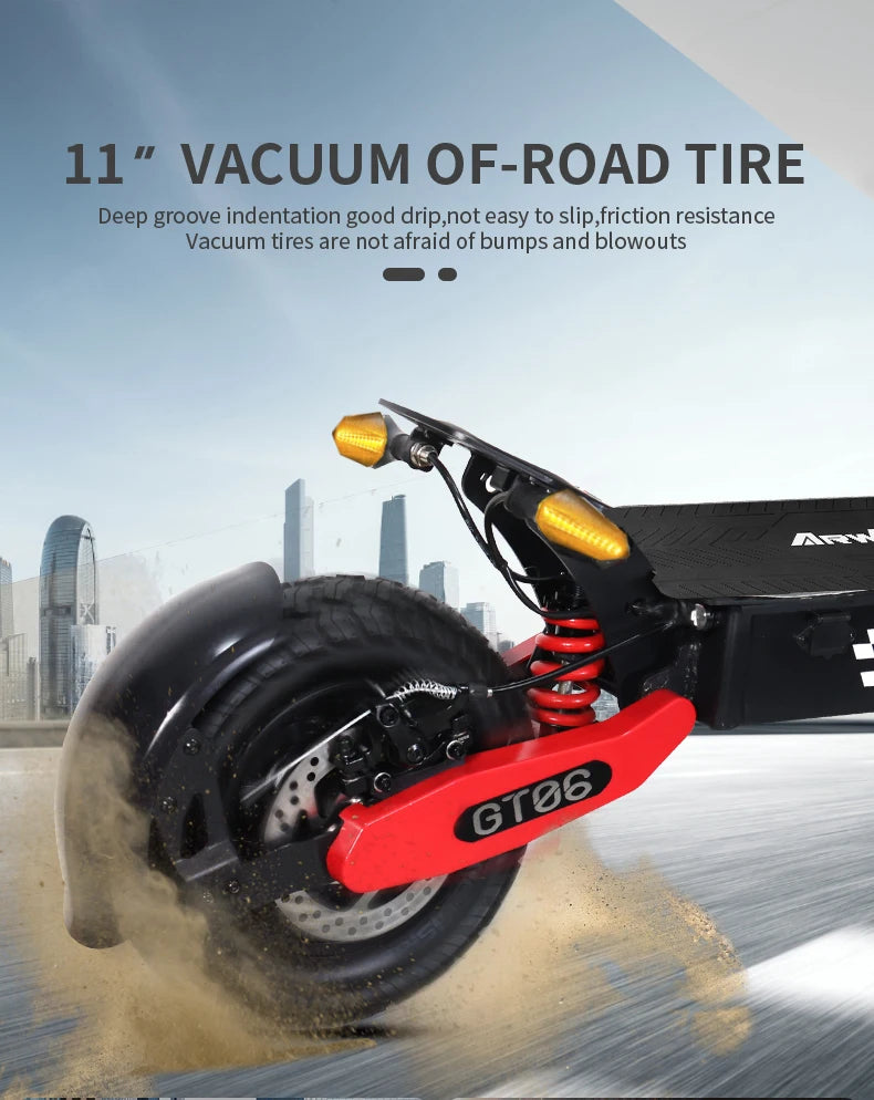 1200W Motor Electric Scooter 48V13/23.4AH Speed up to 25MPH 11 Inch Off-Road Tires Foldable Adult E-Scooter