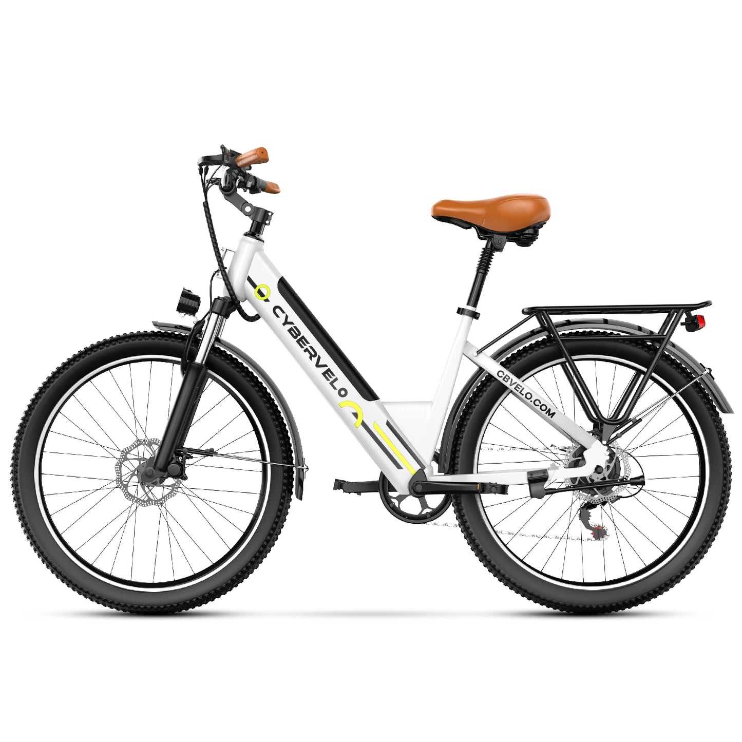 1000W Peak Electric Bike for Adults Cybervelo EK2 26" Step-Thru 14Ah Removable Battery 80Miles City Commuter Ebike