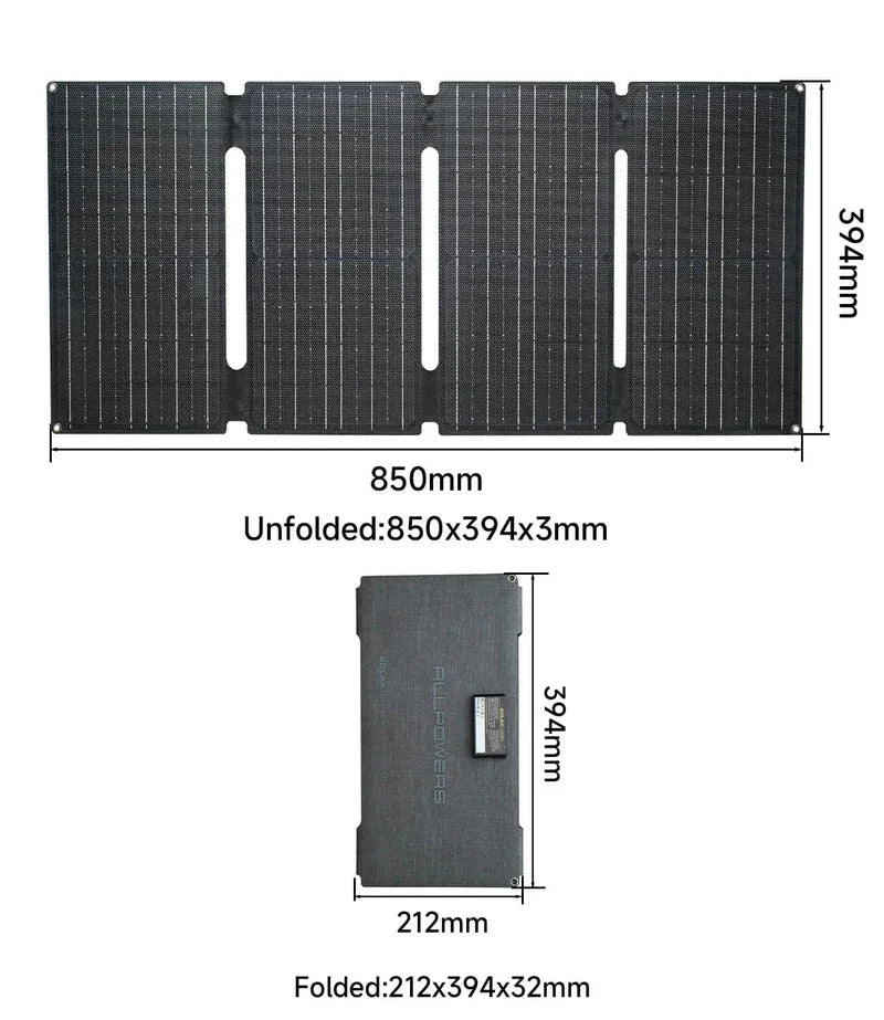 Foldable Solar Panel 400W / 200W / 140W / 100W / 60W with Solar Output for Power Station Solar Generator,for PRV, Home