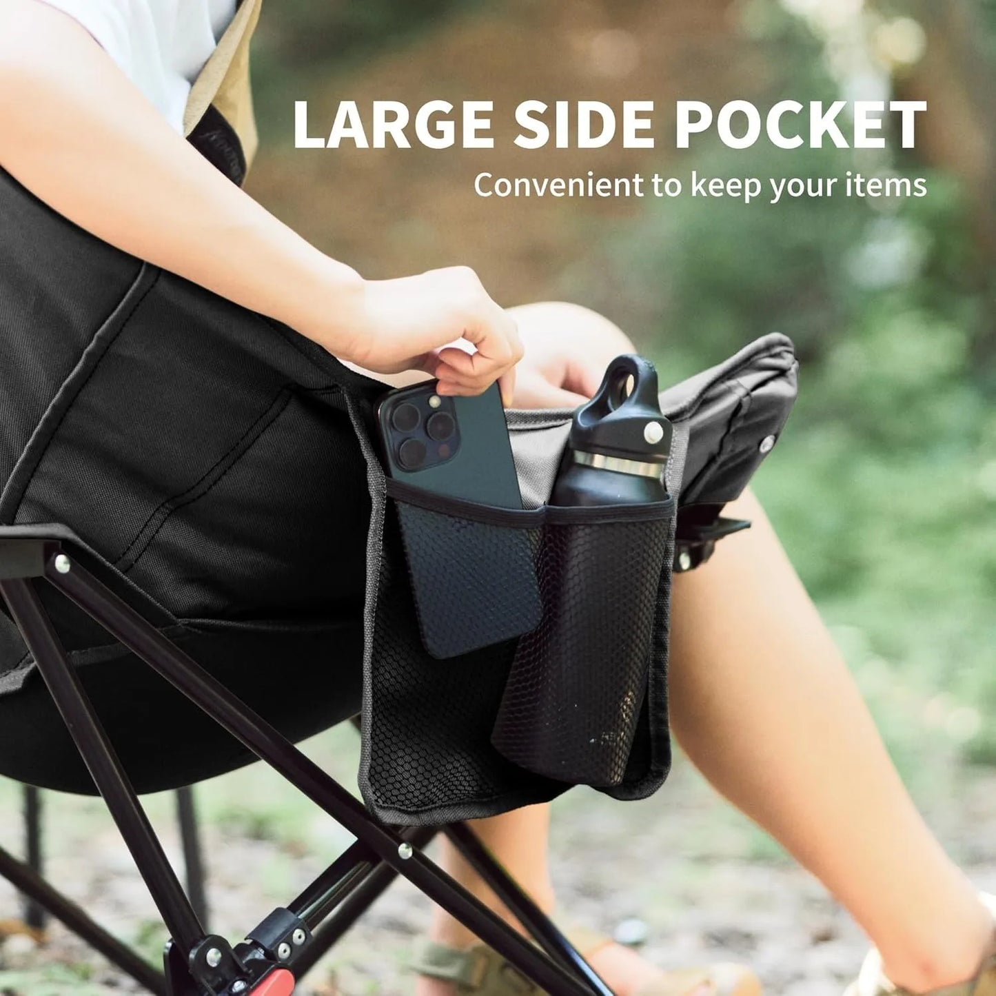 Recliner Outdoor Folding High Back Moon Chair 2-Position Adjustable Portable Camping Chair for Relaxing Foldable Leisure Travel Furniture Picnic