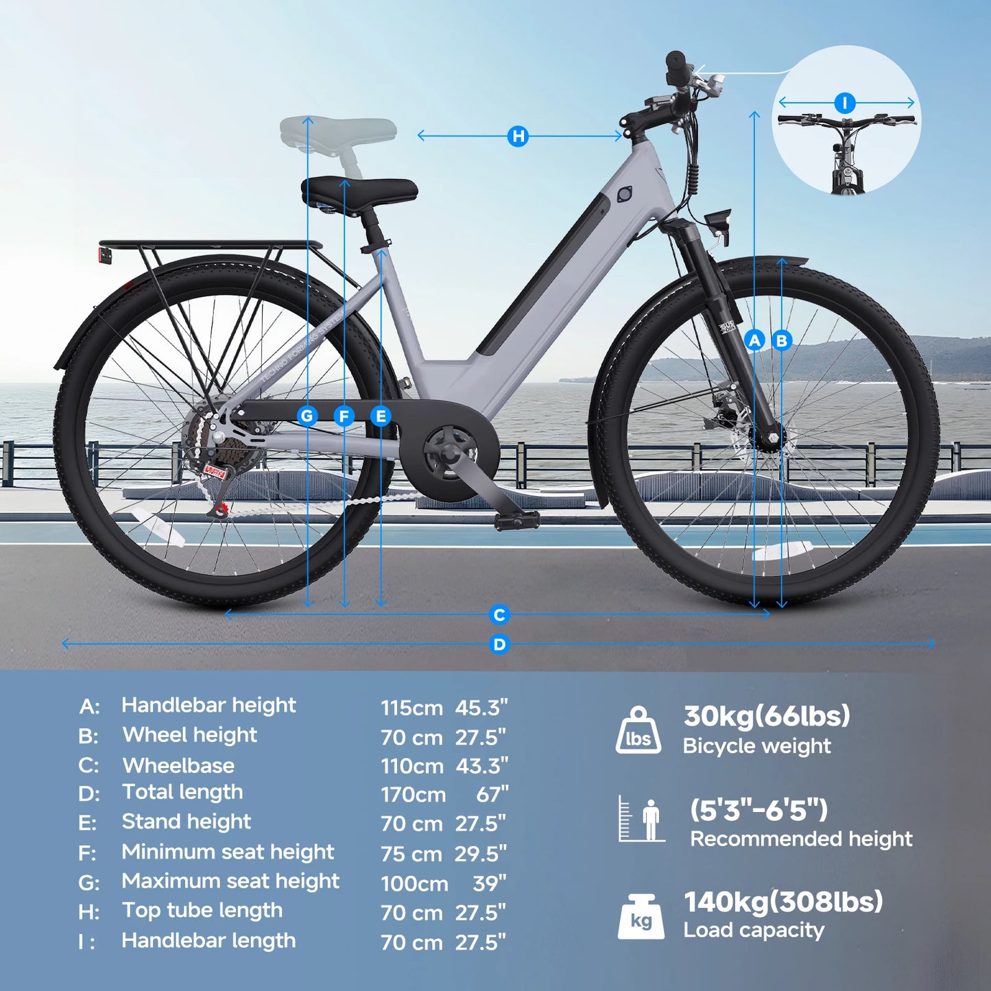 1000W  Ebike, 26" Comfort Step-Through Electric City Bike, 48V 10.4ah Removable Battery, Soft Seat, Perfect For Seniors
