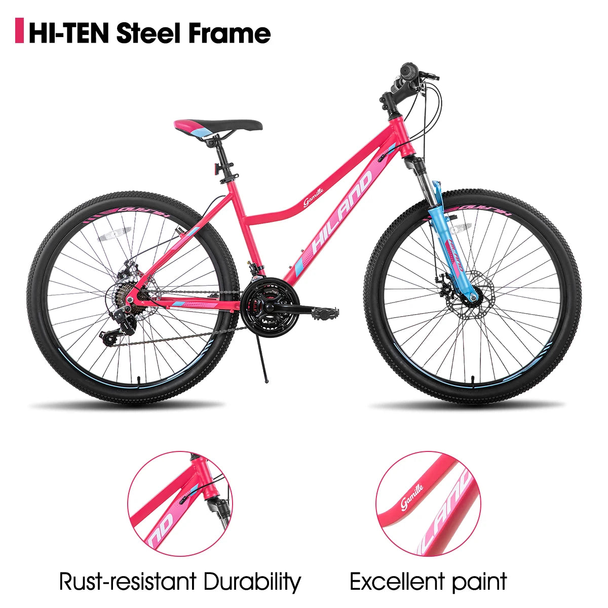 26 Inch Womens Mountain Bike,with Step-Through Frame,Shimano 21 Speeds,Suspension Fork MTB,Bicycle for Women Men Adult