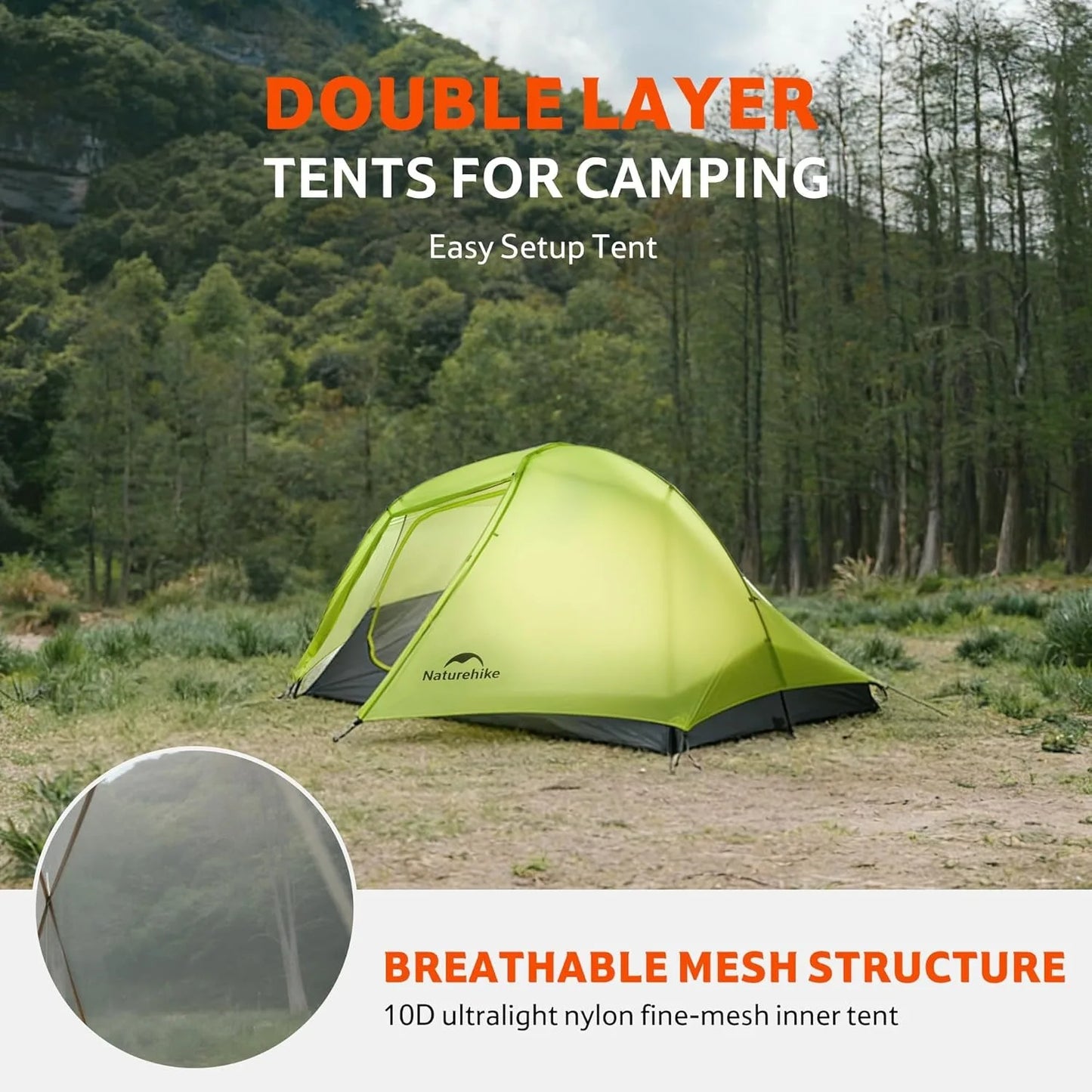 Hiking Tent Outdoor Camping Ultralight Rainstorm Protection Wild Tent 1 2 Person 0D Nylon Backpacking Tent