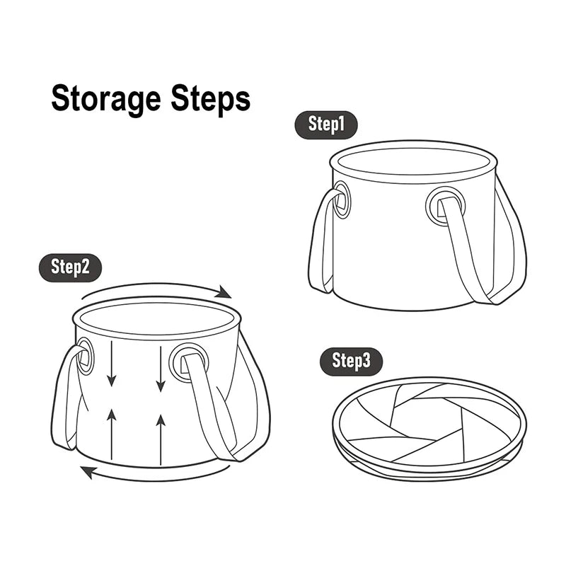 Handheld Bucket Outdoor Foldable Waterproof Bucket Portable Multifunctional Travel Camping Fishing Storage Bucket