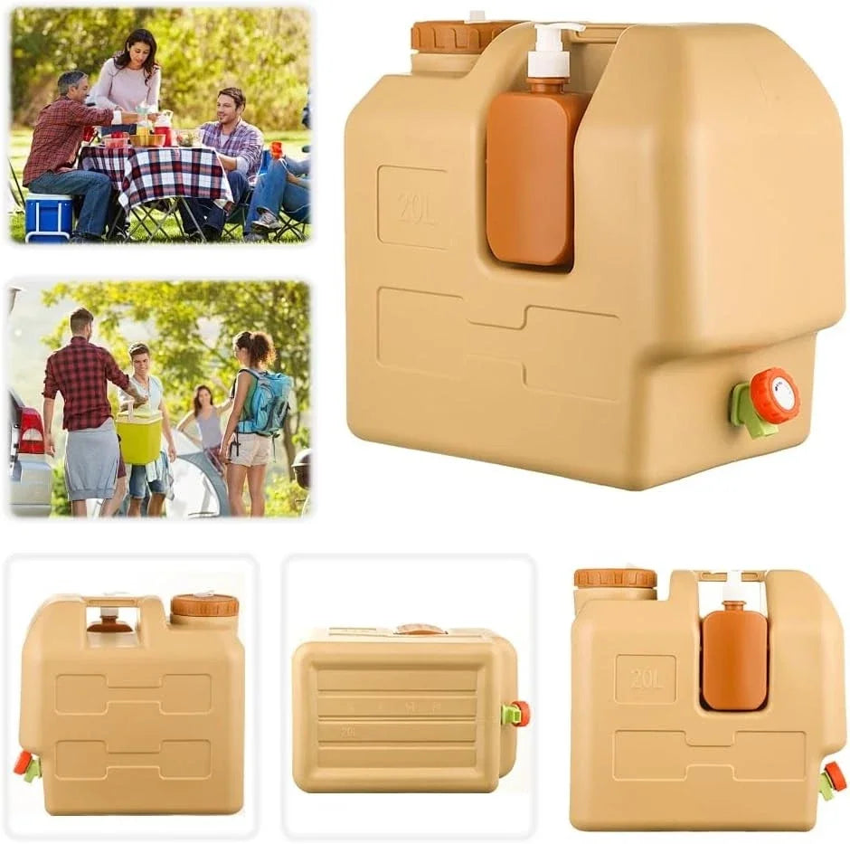20L Emergency Water Container Large-Capacity Portable Camping Water Bag With Spigot Water Storage Jug For Outdoor Picnic Hiking