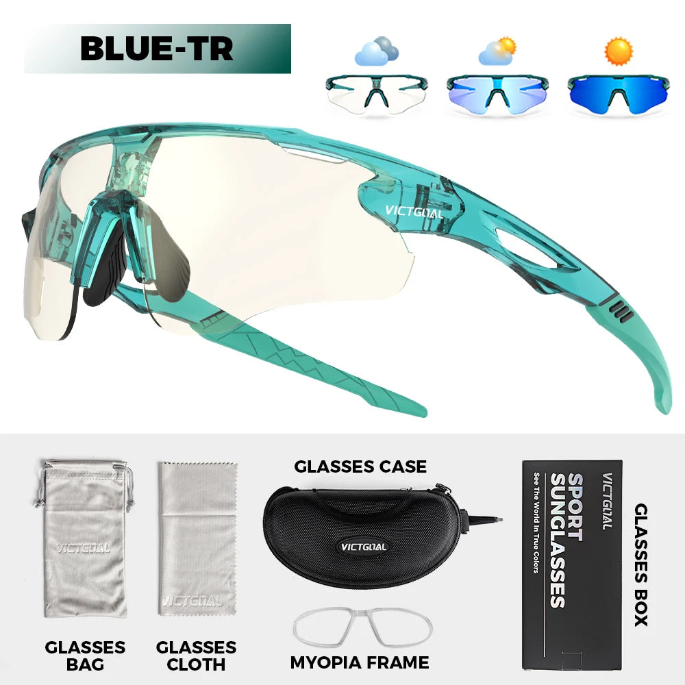 Photochromic Cycling Sunglasses for Men Women Sports UV400 Protection Bicycle Eyewear MTB Mountain Road Bike Eyeglass