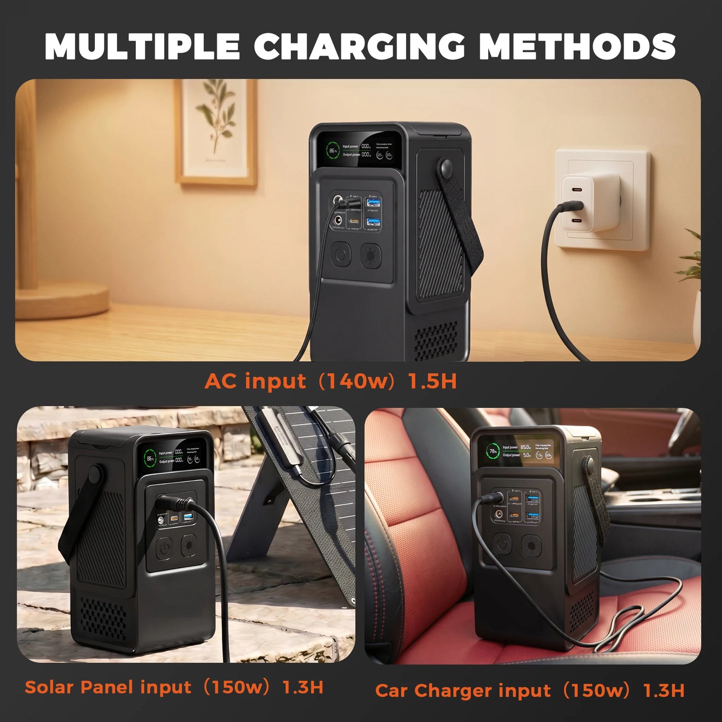 200W Power Station Camping 192Wh Lifepo4 Power Bank 60000mAh Portable Charger Battery Emergency Power USB TYPE-C Port